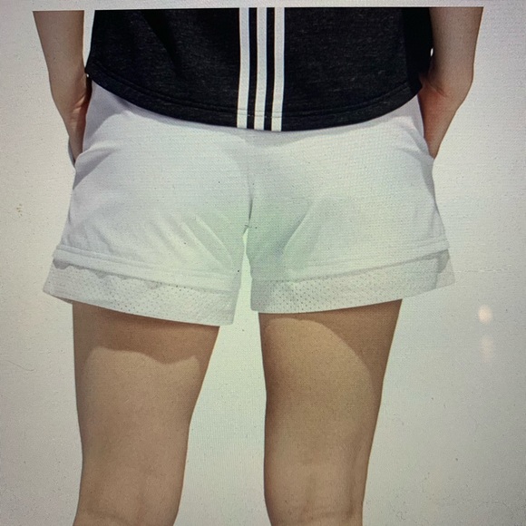 NEW adidas white athletic shorts mesh lined - Picture 3 of 8
